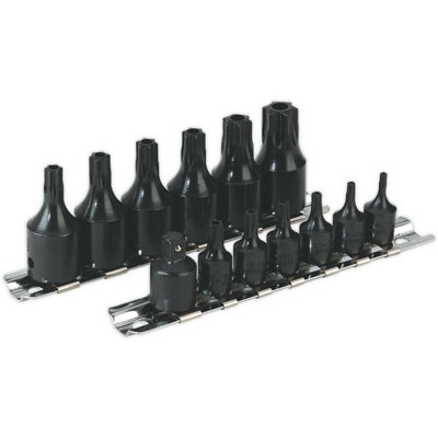 - 13 Pack Trx Star Security Socket Bit Set1/4" & 3/8" Square Drive Black Oxide