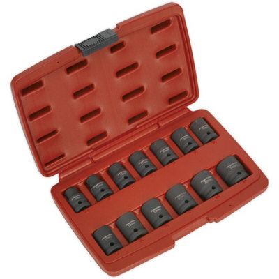  - High-Quality 13 Piece Impact Socket Set1/2" Drive With Chromoly Steel Construction