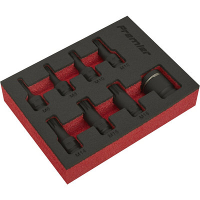  - 8 Piece Premium Spline Impact Socket Bit Set3/8" Sq DrivePhosphate Finish
