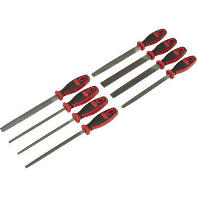 8 Piece Engineers File & Wood Rasp SetDouble CutMedium-CoarseSoft Grip