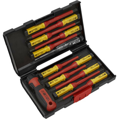  - 13 Pack Interchangeable Vde Screwdriver Set1000V Shock Proof Insulated Shaft