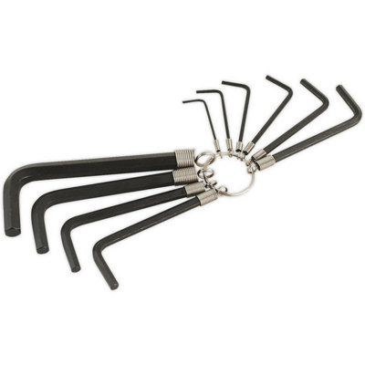  - Premium 10 Piece Hex Key Set In Blackened Chrome SteelComplete Allen Wrench Set From 1.5mm To 10mm