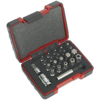  - 23 Pack Trx Star Security Socket Bit Set1/4" 3/8" Square DriveT10 To T60