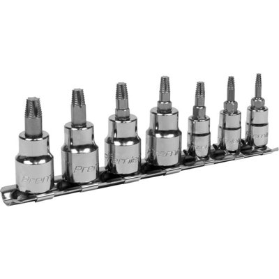  - 7Pc Trx Star Socket Bit Set1/4" & 3/8" Square DriveDamaged & Stripped Bolt