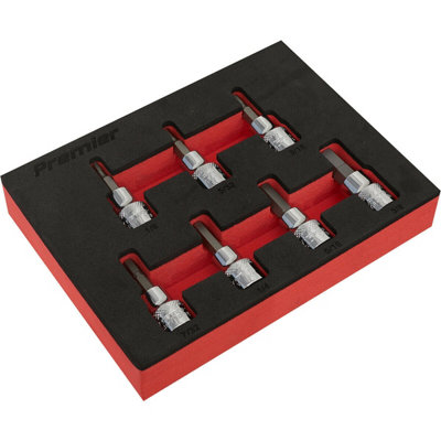  - 7 Pack Imperial Male Hex Bit Set3/8" Square Drive SocketPremium S2 Steel