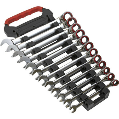 12-Piece Reversible Ratchet Spanner Set For Precision Mechanics from B&Q