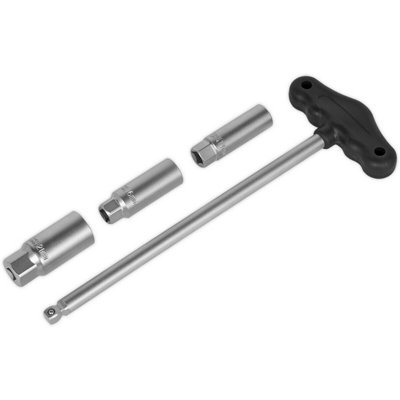 Loops Unisex Multicolor 4 Piece Spark Plug Socket Set - T-Bar Handle - 3/8" Sq Drive - Rubber Inserts - Image 3