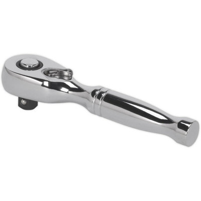  - 48-Tooth Stubby Pear-Head Ratchet Wrench1/4 Inch Sq DriveFlip Reverse