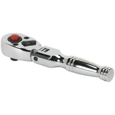  - Versatile 72-Tooth Stubby Flexi-Head Ratchet Wrench1/4 Inch Drive With Flip Reverse