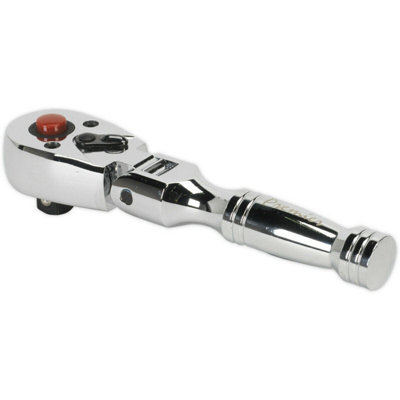  - Stubby 72-Tooth Flexi-Head Ratchet Wrench For Tight Spaces3/8 Inch Drive With Quick Release