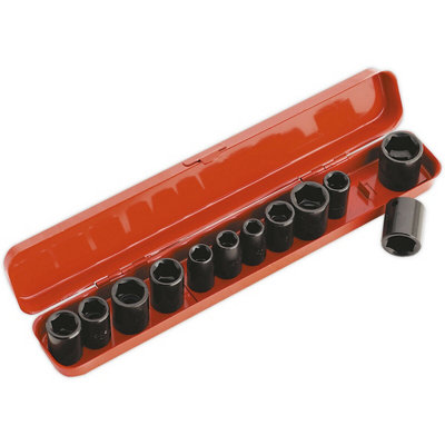  - Premium 12 Piece Impact Socket Set With Corrosion Resistance3/8" Drive
