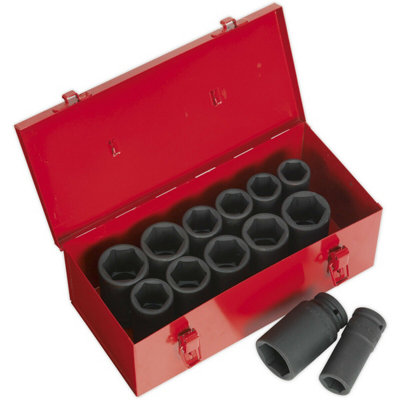  - Premium 13 Piece Impact Socket Set3/4 Inch Drive Deep Sockets For High Torque Applications