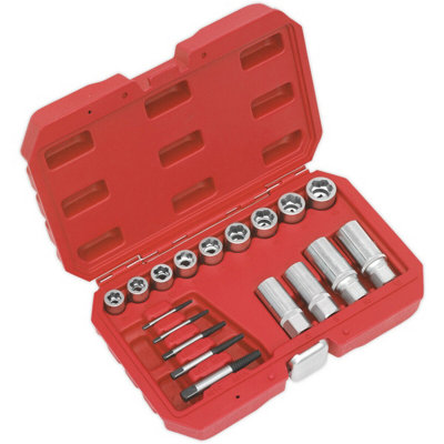  - 18 Piece Bolt Stud & Screw Extractor SetChromoly SteelStorage Case