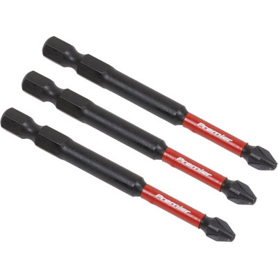 Loops 3 Piece 75Mm Pozi Head #2 Impact Power Tool Bit Set - S2 Steel Drill Bits - Image 3
