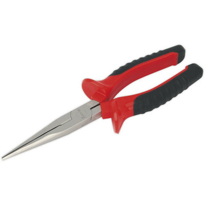 215mm Long Nose PliersSerrated JawsDrop Forged SteelHardened Cutters from B&Q