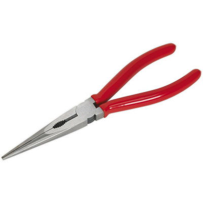 200mm Long Nose PliersDrop Forged Steel15mm Jaw CapacitySerrated Jaws from B&Q