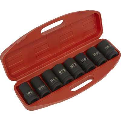  - Premium 8 Piece Impact Socket Set1 Inch Square Drive Deep Sockets For High Torque Applications