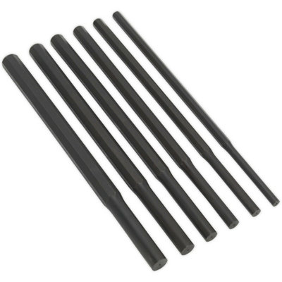 6 Piece Heavy Duty Parallel Pin Punch SetChrome Vanadium Steel350mm Metric Tool from B&Q