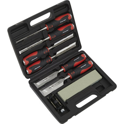  - Premium 8 Piece Hammer-Thru Wood Chisel Set With Bevel Edged Blades And Storage Case