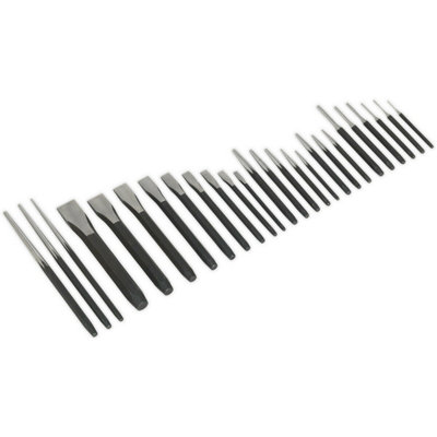 26 Piece High-Quality Steel Punch And Chisel Set For Precision Work from B&Q