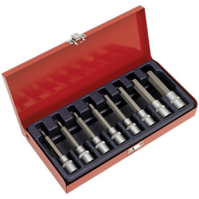  - 8Pc Metric Hex Key Socket Bit Set1/2" Square Drive5mm To 17mm X 100mm Long