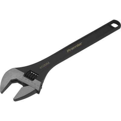 450mm Adjustable Drop Forged Steel Wrench50mm Offset Jaws Metric Calibration from B&Q