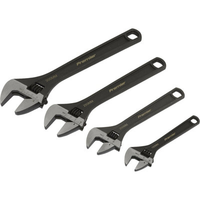 4 Piece Wrench SetFour Adjustable Drop Forged Steel WrenchesVarious Sizes from B&Q
