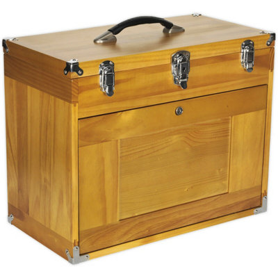 Wooden 8 Drawer Machinist ToolboxLockable Portable Chest For Tools from B&Q