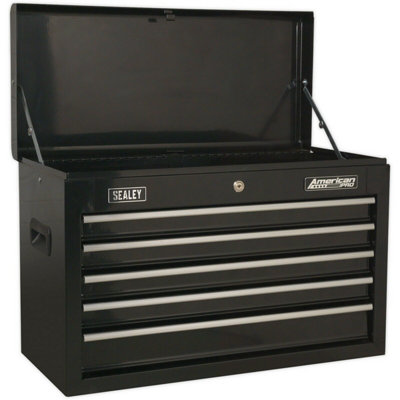 High Gloss Black 5 Drawer Tool Chest Storage Unit 660mm X 305mm X 430mm from B&Q