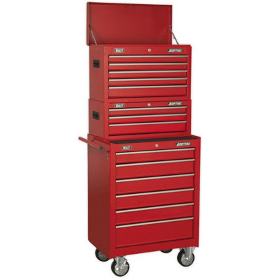 14 Drawer Tool Chest With Mobile StorageRed680 X 460 X 1635mm from B&Q