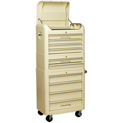 Vintage Style 10 Drawer Tool Chest Bundle With LockCream Color from B&Q