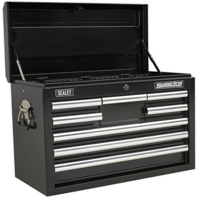 Durable 8 Drawer Tool Chest With Lockable Storage660X315X430mm Black from B&Q