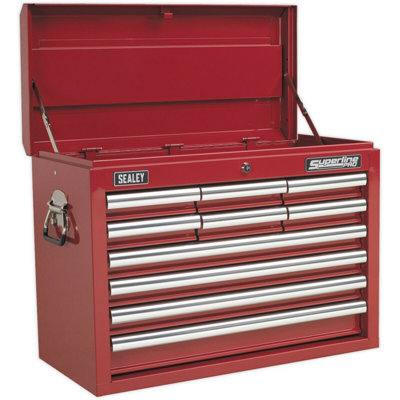 Durable 10 Drawer Lockable Tool Chest Red660mm X 315mm X 485mm from B&Q