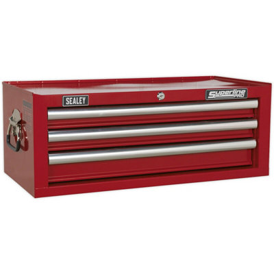  - Lockable Red 3 Drawer Tool Chest670 X 320 X 255mm Storage Solution