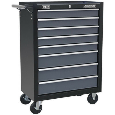 8 Drawer Red Portable Tool Chest With Lock For Secure Mobile Storage from B&Q