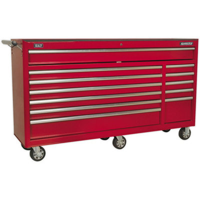 12 Drawer Red Portable Tool Chest Mobile Storage Box1680X465X1005mm from B&Q