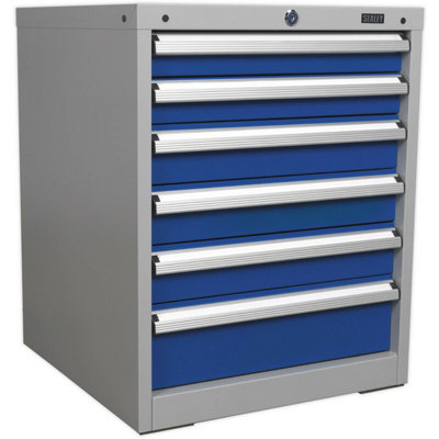 6 Drawer Industrial Cabinet - Heavy Duty Drawer Slides - High Quality Lock 5056524259412 - Image 3