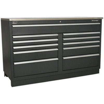  - 1.55M Heavy Duty Modular Garage Storage Cabinet With 11 Locking Drawers