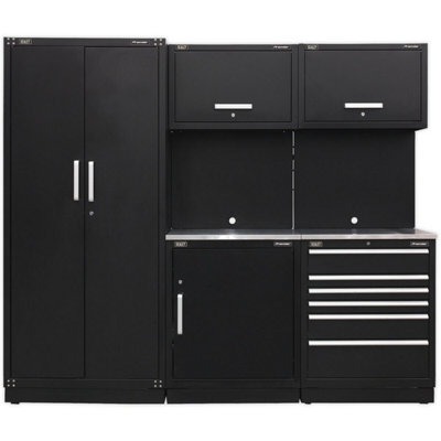  - Versatile 2.5M Garage Storage Solution With Stainless Steel Worktop