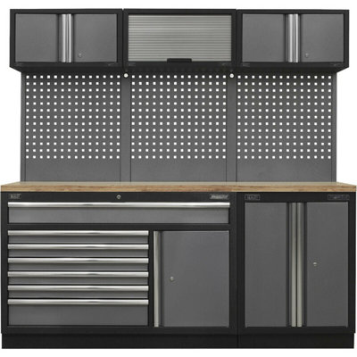  - Heavy-Duty Garage Storage System With Pressed Wood Worktop