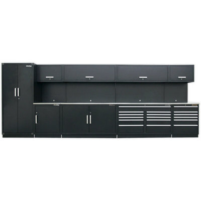 5.6M Heavy-Duty Modular Garage Storage System With Steel Cabinets For Workshop Organization from B&Q