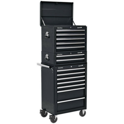 Heavy Duty 14 Drawer Tool Chest And Rollcab Bundle In Black from B&Q