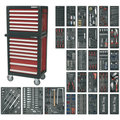 Heavy Duty 14 Drawer Tool Chest And Rollcab Bundle1233 Piece Professional Tool Set from B&Q