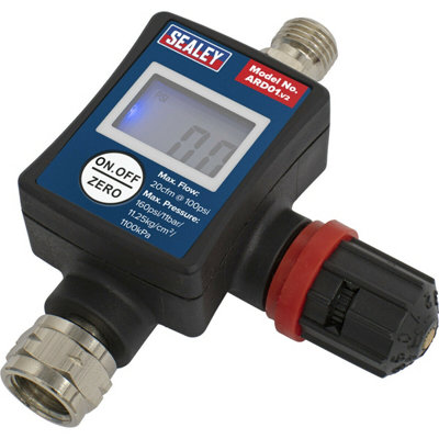 Digital On-Gun Air Pressure Regulator Gauge160Psi For Airbrush Spray from B&Q