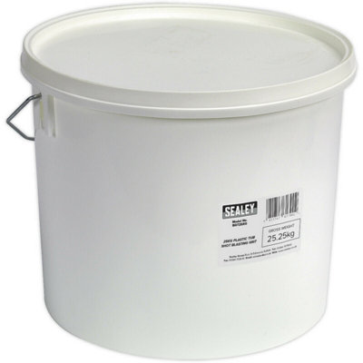 25Kg Plastic Tub Of Shot Blasting GritPremium Sand Blasting Abrasive 200-700 Micron from B&Q