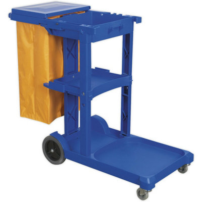 Janitorial Cleaning TrolleyMultiple ShelveHolds Mop BucketsHousekeeping from B&Q