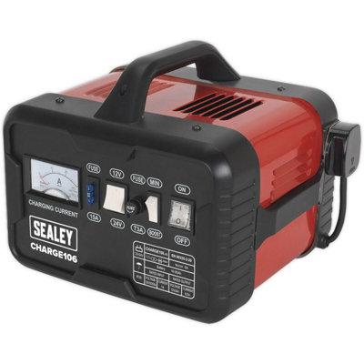 8A Single Phase Battery Charger12 / 24 VLarge Ammeter230V Power Supply from B&Q