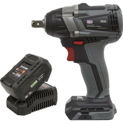 20V 300Nm Cordless Brushless Impact Wrench & 1X Li-Ion Battery 1/2" Square Drive from B&Q