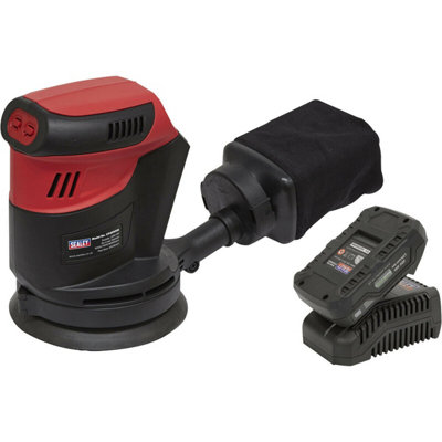 125mm Cordless Orbital Palm Sander Kit20V 2Ah Li-Ion Battery Lightweight Diy from B&Q