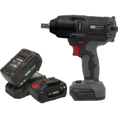  - 300Nm Cordless Brushless Impact Wrench & 2X Li-Ion Batteries1/2" Square Drive